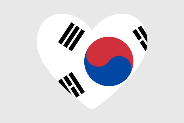 Heart of the colors of the flag of South Korea, vector. — Stock Vector