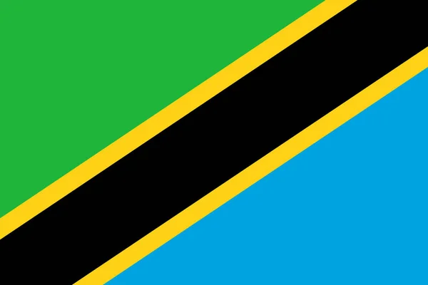 Bandera en colores de Tanzania, imagen vectorial . — Archivo Imágenes Vectoriales