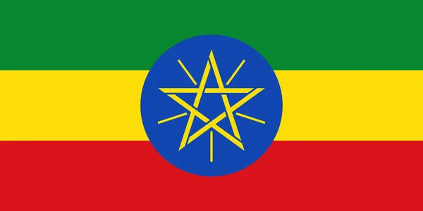 Flag in colors of Ethiopia, vector image. — Stock Vector