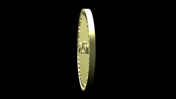 Złota Moneta Symbolem Potcoinów Cyfrowy Krypto Waluty Kod Binarny Obraca — Wideo stockowe