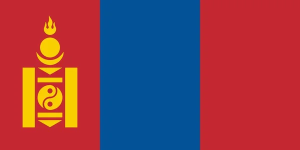 Drapeau aux couleurs de la Mongolie, image vectorielle . — Image vectorielle