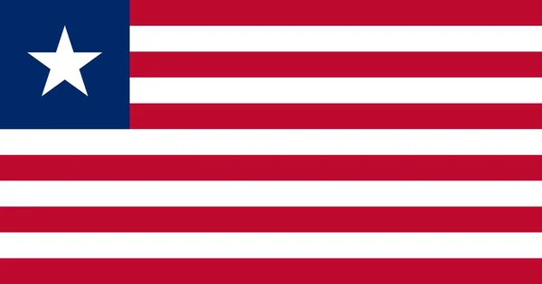 Bandera en colores de Liberia, imagen vectorial . — Archivo Imágenes Vectoriales