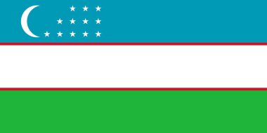 Özbekistan, resmi renkleri ve oranlarını, vektör görüntü bayrağı.