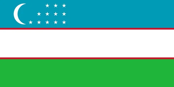 ウズベキスタンの公式色と縦横比は、ベクトル画像の旗. — ストックベクタ