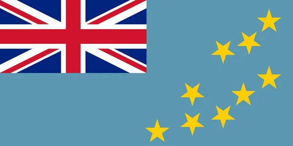 Vlag van Tuvalu officiële kleuren en proporties, vector image. — Stockvector