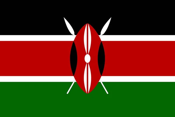 Bendera Kenya warna dan proporsi resmi, gambar vektor . - Stok Vektor