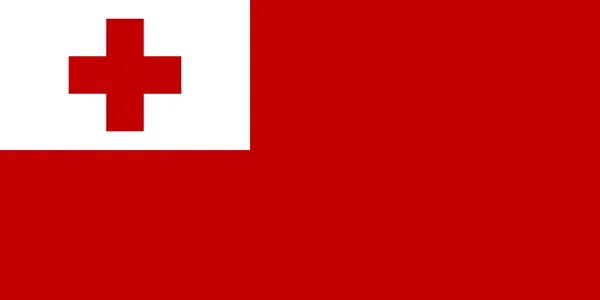 Vlag van Koninkrijk Tonga officiële kleuren en proporties, vector image. — Stockvector