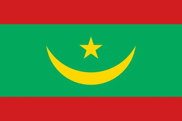 Vlag van Mauritanië officiële kleuren en proporties, vector image. — Stockvector