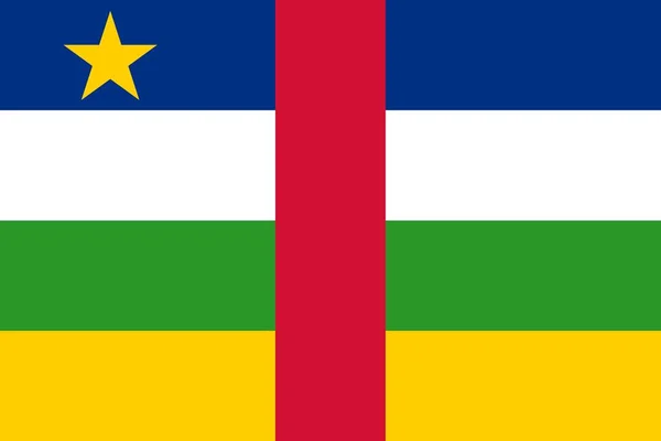 Flaga Republiki Środkowoafrykańskiej oficjalne kolory i proporcje, wektorowa. — Wektor stockowy