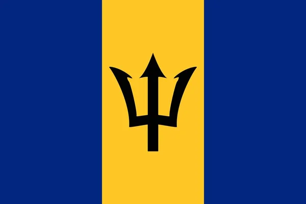 Bandeira de Barbados cores oficiais e proporções, imagem vetorial . — Vetor de Stock