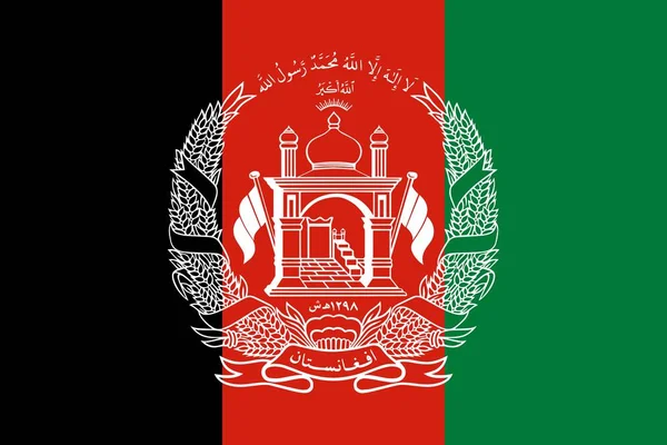 Afgán Iszlám Köztársaság hivatalos színek és a méreteket, a vektor kép zászlaja. — Stock Vector