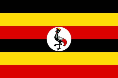 Uganda resmi renkleri ve oranlarını, vektör görüntü bayrağı.