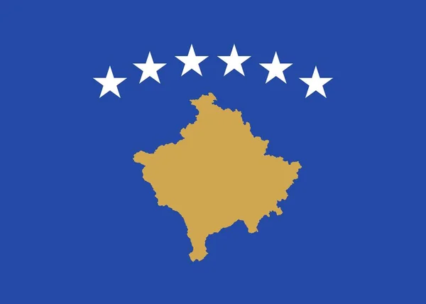 Bandeira do Kosovo cores oficiais e proporções, imagem vetorial . — Vetor de Stock