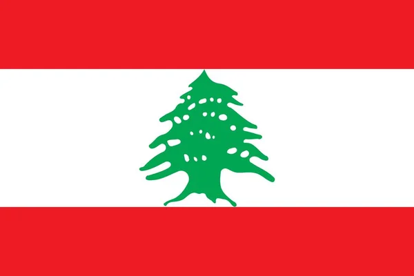 Drapeau du Liban couleurs officielles et proportions, image vectorielle . — Image vectorielle