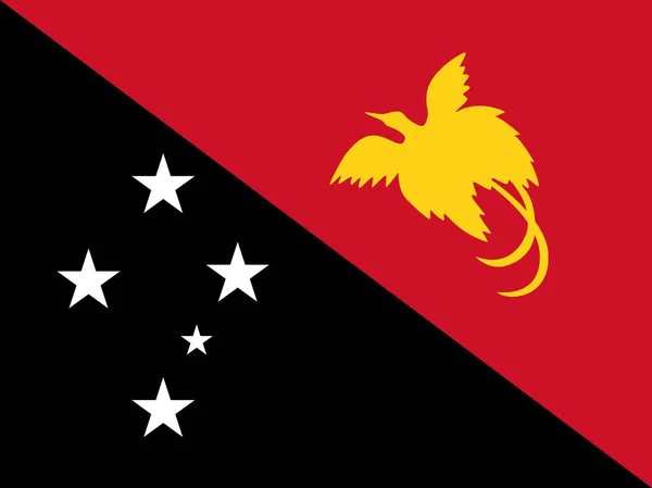 Flagga Papua Nya Guinea officiella färger och proportioner, vektor bild. — Stock vektor