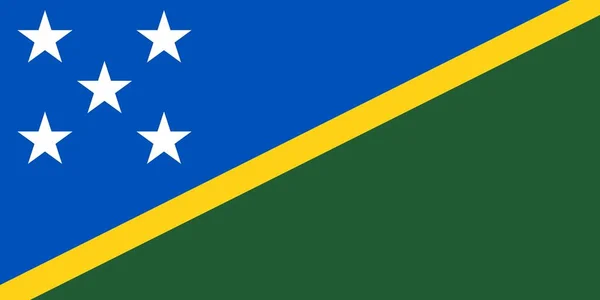 Σημαία των Νήσων Σολομώντος επίσημη χρώματα και αναλογίες, διανυσματική εικόνα. — Διανυσματικό Αρχείο