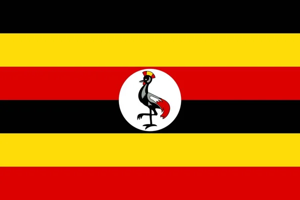 Flagge Ugandas offizielle Farben und Proportionen, Vektorbild. — Stockvektor