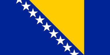 Bosna-Hersek resmi renkleri ve oranlarını, vektör görüntü bayrağı.