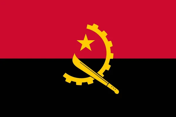 Прапор Анголи Офіційні кольору і пропорції, ВЕКТОРНОЕ ИЗОБРАЖЕНИЕ. — стоковий вектор