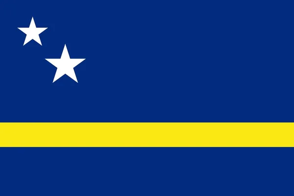 Drapeau de Curaçao couleurs officielles et proportions, image vectorielle . — Image vectorielle