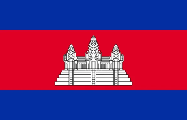 Vlag van Cambodja officiële kleuren en proporties, vector image. — Stockvector