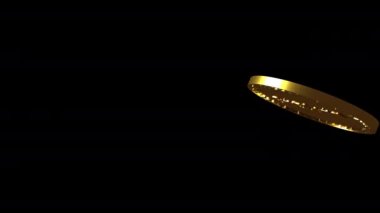 Dikey video, dijital kripto para birimi Bitcoin 'in altın sikkesini izole etti. Saydam bir arkaplan, 3D görüntüleme, 4444 görüntüyü alfa şeffaflık kanalı, yavaş çekim üzerine çevirir ve düşer.