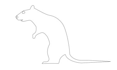 Fare sürekli çizilmiş ince bir çizgide, vektör