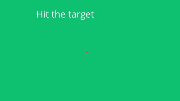 Two arrows hitting target on green background and inscription hit the target after me — Stock Video