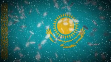 Kazakistan bayrağı düşen kar döngüsü, yeni yıl ve Noel geçmişi, döngü