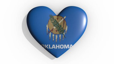 Oklahoma 'nın kalbinde beyaz arka plan gölgesi var, Sevgililer Günü, 3D görüntüleme