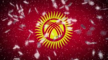 Kırgızistan bayrağı düşen kar döngüsü, yeni yıl ve Noel geçmişi, döngü