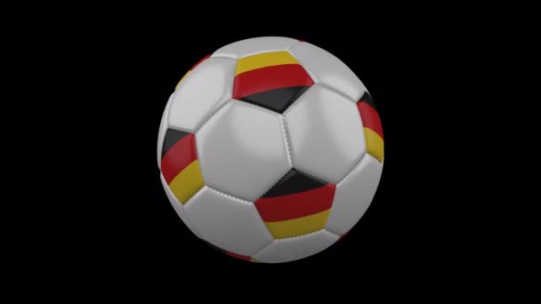 Bandera de Alemania en una bola gira sobre un fondo transparente, bucle de canal alfa — Vídeo de stock