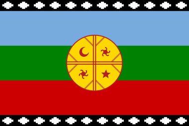 Orantı ve renk vektörü olarak Mapuche futbol bayrağı