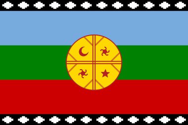 Mapuche football flag in proportions and colors vector clipart
