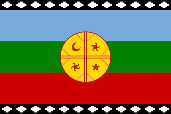 Bandiera calcio Mapuche in proporzioni e colori vettoriale — Vettoriale Stock
