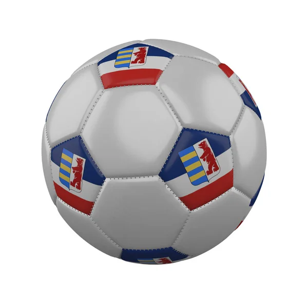 ธงของ Carpathian Ruthenia บนลูกฟุตบอลบนพื้นหลังสีขาว, 3D render — ภาพถ่ายสต็อก