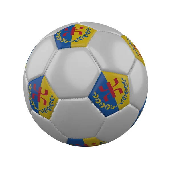 Fahne von Kabylien auf Fußball auf weißem Hintergrund, 3D-Rendering — Stockfoto