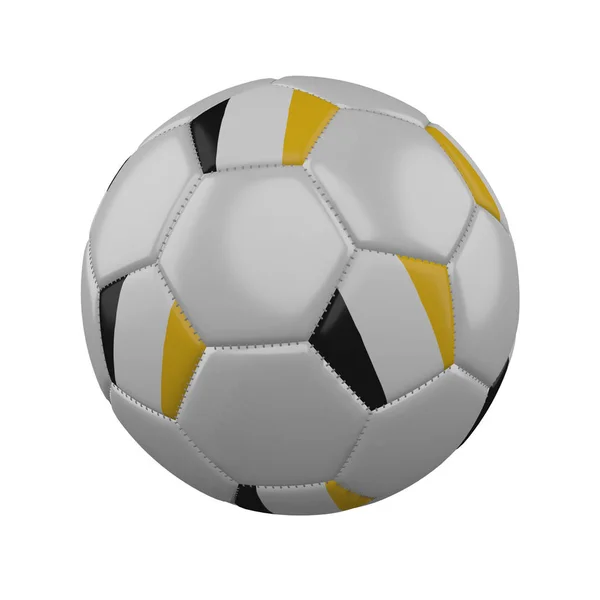 Bandera de Matabeleland en pelota de fútbol sobre fondo blanco, 3D render — Foto de Stock