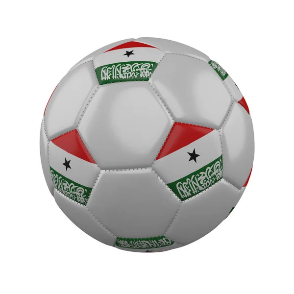 ธงของโซมาเลียบนบอลฟุตบอลบนพื้นหลังสีขาว, 3D — ภาพถ่ายสต็อก