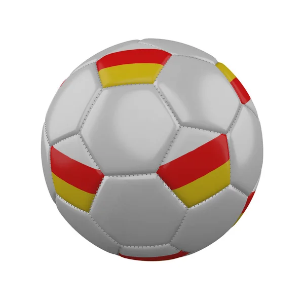 Bandera de Osetia del Sur en pelota de fútbol sobre fondo blanco, 3D render — Foto de Stock