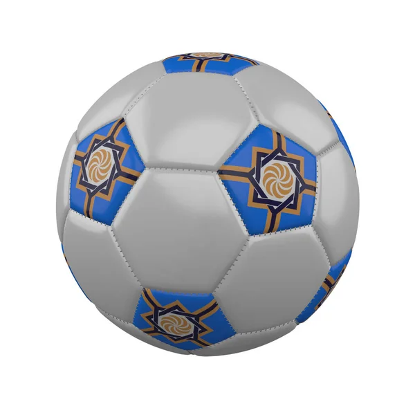 Vlajka Západní Arménie na fotbalovém míči na bílém pozadí, 3d vykreslení — Stock fotografie