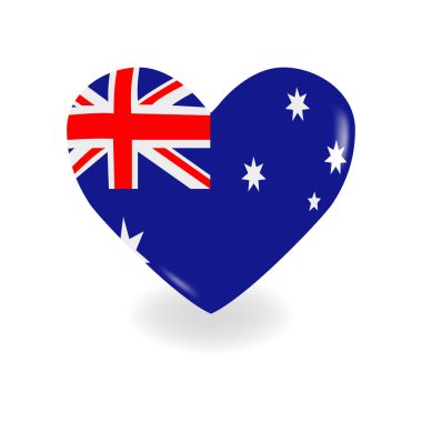 Volumetrik Avustralya Kalbi beyaz arkaplanda gölge ve vektör oluşturur