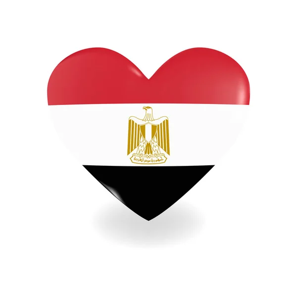 Volumetric Egito Coração sobre fundo branco lança sombra, vetor — Vetor de Stock