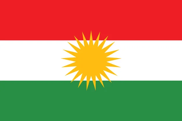 Kurdistánská vlajka v proporcích a barevném vektoru — Stockový vektor