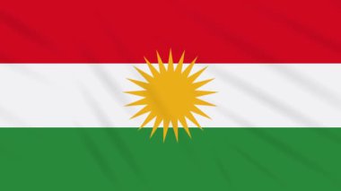 Kürdistan bayrağı sallanan kumaş, arka plan ve döngü için ideal