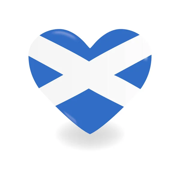 Volumetric Scotland Heart on white background casts shadow, vector — Stock Vector