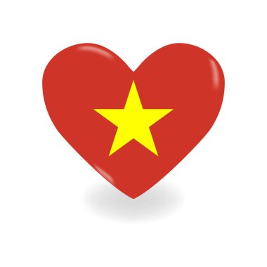 Beyaz arka planda Volumetrik Vietnam Kalbi gölge ve vektör oluşturur