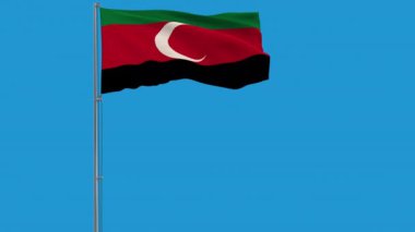 Darfur flag on blue chromakey background, 4k footage
