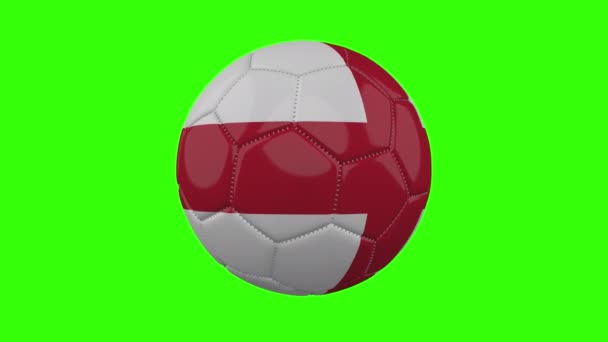 England flag on ball rotates on transparent green alpha background, loop — Stock Video