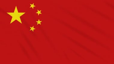 Koronavirüsten yeşil bir damga ile sallanan Çin bayrağı.